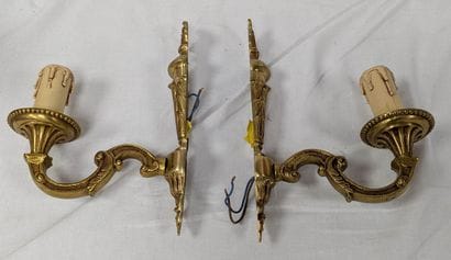 Paire d'appliques en laiton, hauteur 24 ...