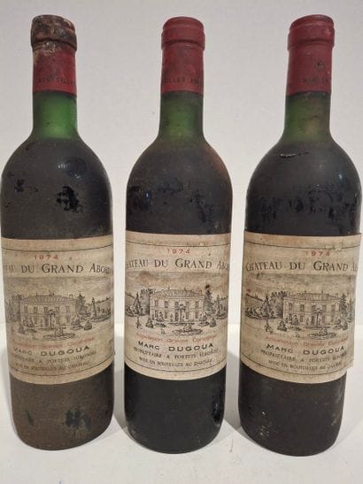 3 bottles of Château Les Grands Abord 1974...