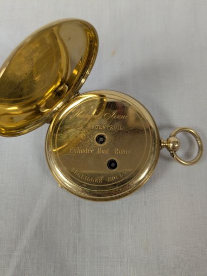 Montre de gousset en or jaune 18K (cuvette...