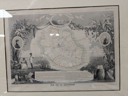 Lot de 4 cartes gravées, figurant des départements...