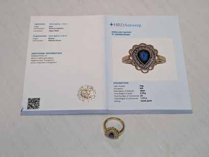 Bague en vermeil, sertie d'un saphir (traité,...