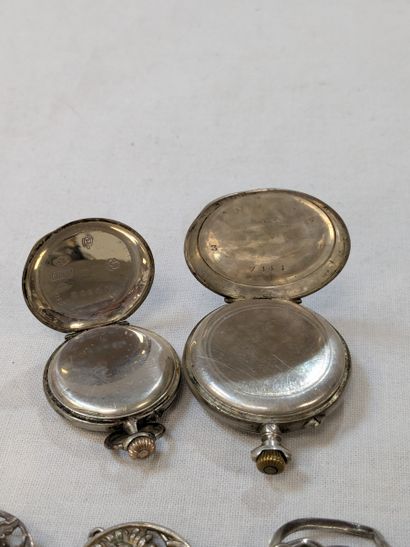 Set made of silver, glass, and resin, including...