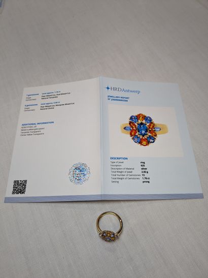 Bague en vermeil, sertie de tanzanites et...