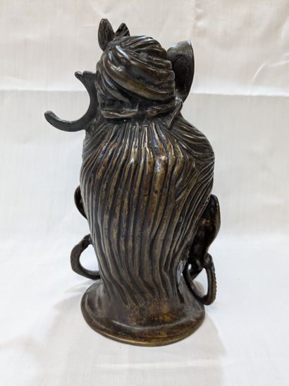 Head of the god Shiva, made of bronze with...