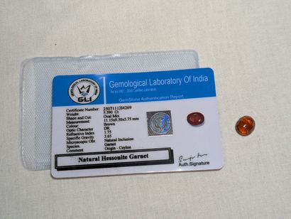 Grenat hessonite, 5,59 carats. Provenance...