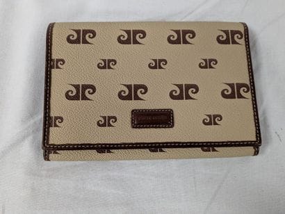 PIERRE CARDIN portefeuille en cuir et toile,...