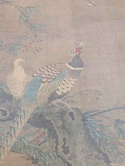 CHINE. Reproduction figurant un paysage aux...
