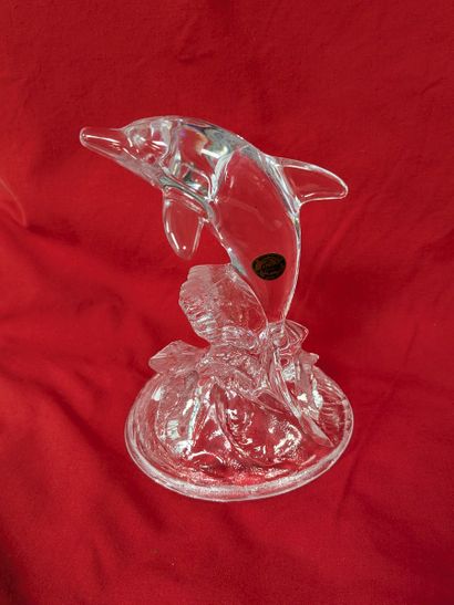 Lot de 3 sujets en verre et cristal comprenant...