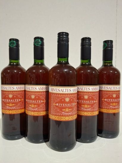 5 bouteilles de Rivesaltes Liquoreux Ambrée...