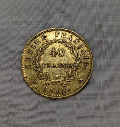 40-franc gold coin, Napoleon, 1812 A. Weight:...