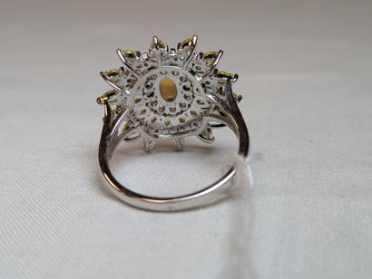 Bague en argent, sertie d'une opale (0,8...