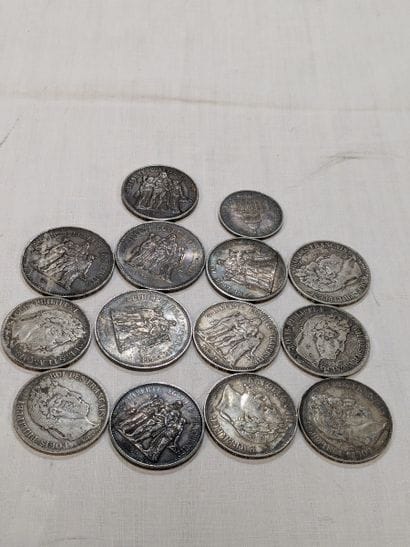 FRANCE Set of silver coins: 1 x 100-franc...