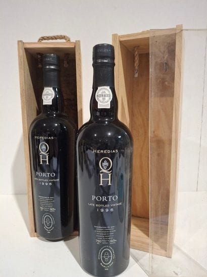 2 bouteilles de Porto Heredias 1996 - Porto...