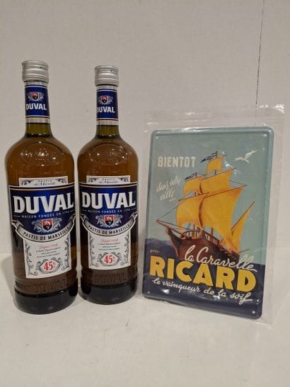 Lot comprenant : 2 bouteilles de Pastis de...