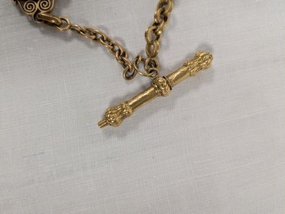 Chaîne de montre en or jaune 18K, avec sa...
