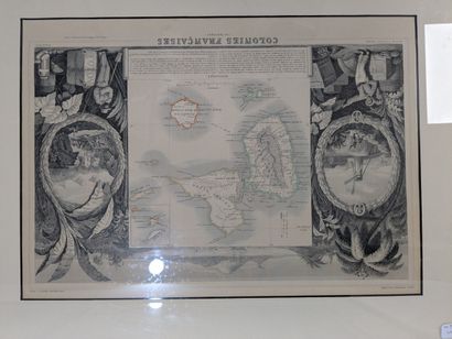 Lot de 4 cartes gravées, figurant des départements...