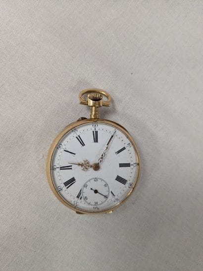 Montre de gousset en or jaune 18K (cuvette...