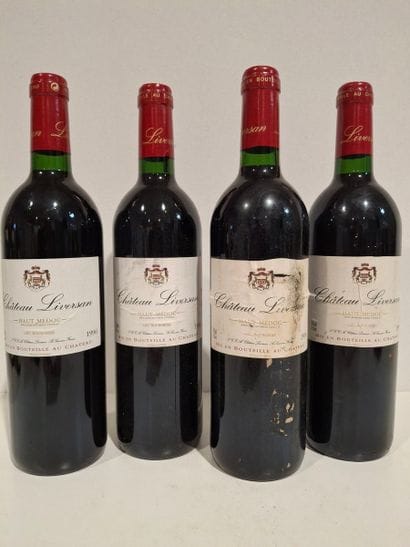4 bouteilles de Château Liversan 1996 - Haut...