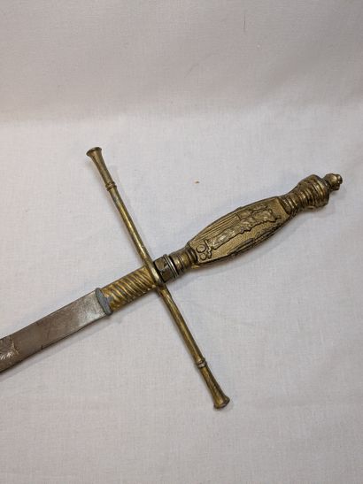 Epée décorative en métal, longueur 98 cm...