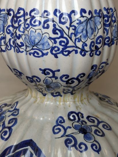 DELFT. Pair of white and blue earthenware...