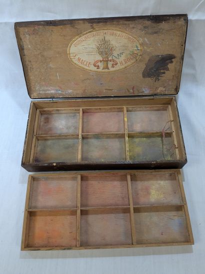 Ancien coffret en bois pour les pastels MACLEROCHE....