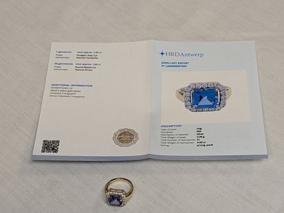 Bague en vermeil, sertie de d'une tanzanite...