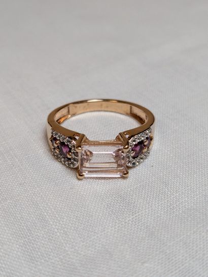 Bague en vermeil, sertie d'une morganite,...