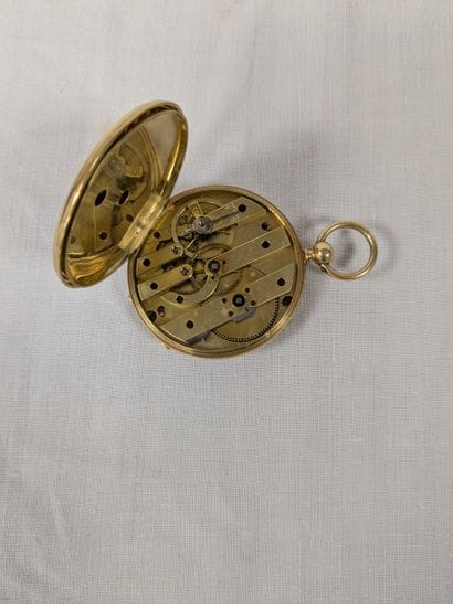 Montre de gousset en or jaune 18K (cuvette...