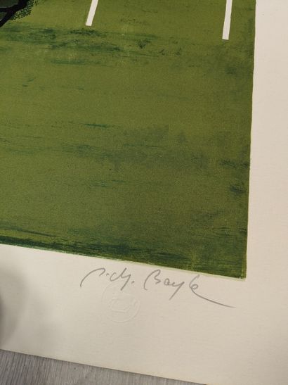 Lot de deux lithographies en feuilles, l'une...