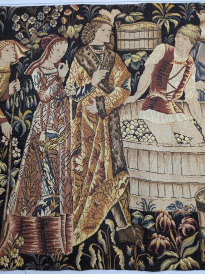 Wool tapestry, Halluin stitch, depicting...