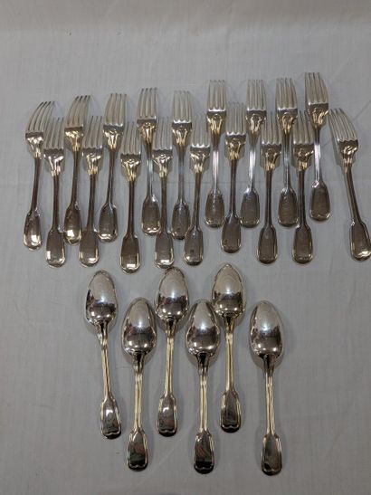 CHRISTOFLE, modèle Filets. 18 fourchettes...
