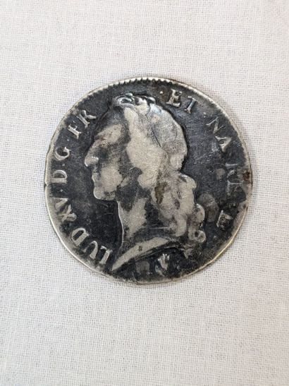 France. Louis XV silver coin with a band...