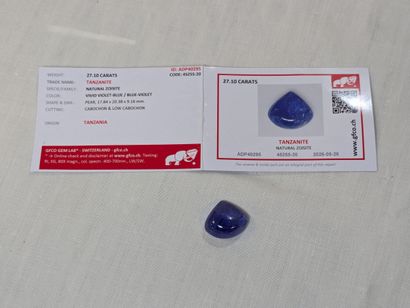 Tanzanite, 27.1 carats. Comes with a cer...
