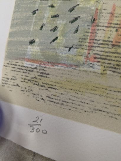 Lot de deux lithographies en feuilles, l'une...