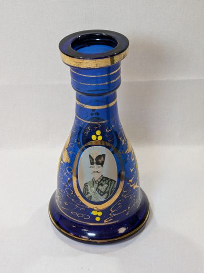 Painted glass hookah bowl. Height: 22 cm