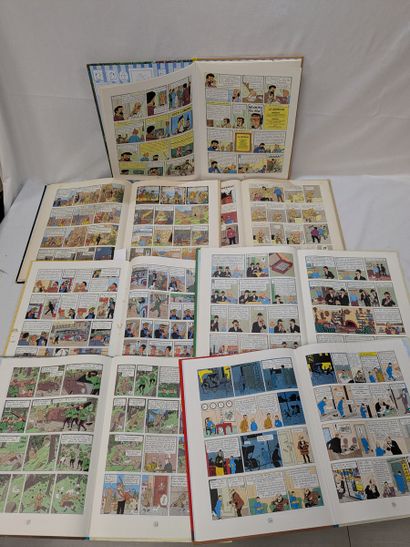 TINTIN. Lot de 7 bandes dessinées dont l'Affaire...
