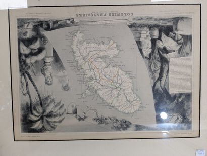 Lot de 4 cartes gravées, figurant des départements...