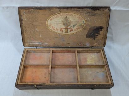 Ancien coffret en bois pour les pastels MACLEROCHE....