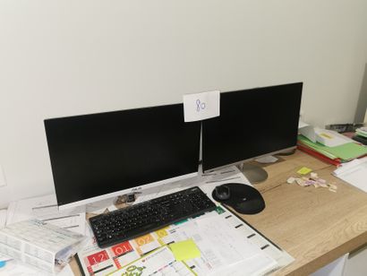 Lot informatique comprenant :
2 Ecrans Asus,...
