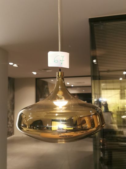 Lustre suspension en verre irisé