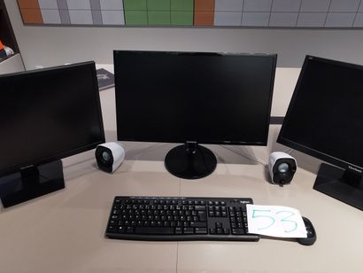 Lot informatique comprenant : 
5 Ecrans :...