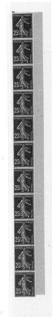 France: N°140 in strip of 11 of 25 ct Black...