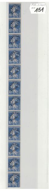 France: N°48** - Roulette strip of 12 pre-cancelled...