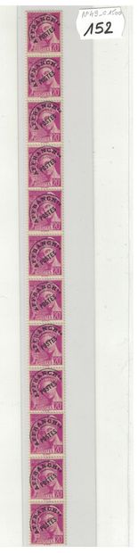France: N°49** - Roulette strip of 12 20ct...