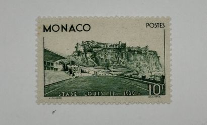 Monaco - N°184 ** 10frs vert- Stade Louis...