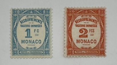 Monaco - TA 27** et 28* 1fr bleu et 2frs...
