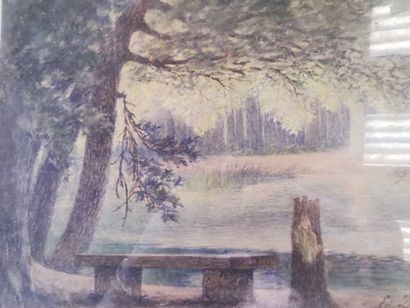 Lot de 19 toiles, lithographies, dessins