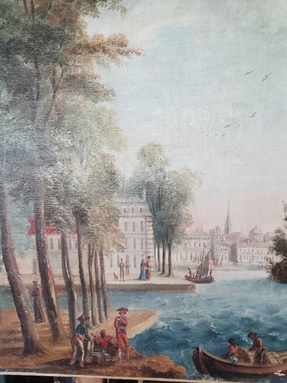 Carton de 5 toiles et dessins encadrés