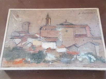 Lot de 19 toiles, lithographies, dessins
