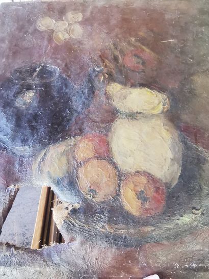 Lot de 10 toiles et dessins encadrés